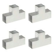 Vidaxl connecteurs de poteau 4pcs forme en t métal galvanisé 101x101mm 145480