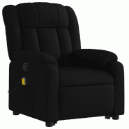 VidaXL Fauteuil de massage inclinable Noir Tissu Modèle Yerlonara - 3205330