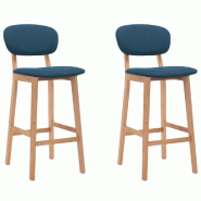 VidaXL Tabourets De Bar Lot De 2 Bleu Tissu - bleu 289371