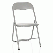 Chaise de conférence / chaise visiteur / chaise pliante TUDELA BASIC PVC gris hjh OFFICE - gris plastique 803122