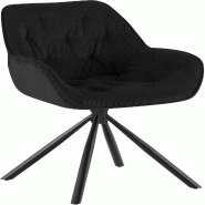 CLP Chaise de salle a manger Rimio Cord Cordon HBT: 82x56x62 cm Noir - noir textile 327854
