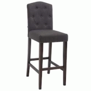 CLP Tabouret de bar Louise tissu piètement antique Antique/Gris foncé - gris textile 101797856
