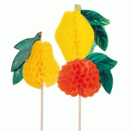 Décors pique pour glaces Fruits assortis 10 cm - par 100