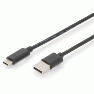 DIGITUS Câble de connexion USB-C, USB-A - USB-C, USB-C - USB-A, 3 m, noir - noir AK-300148-030-S