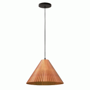 Fabas Luce Suspension Conique Design Moderne, Métal Et Plastique D'Origine Végétale, Douille E27, Ip20, Couleur Orange, Diamètre 316 Mm. Luminaire