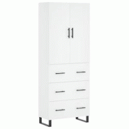 Helloshop26 - Buffet bahut commode armoire meuble de rangement organisateur cuisine salle de séjour salon haut 69,5 x 34 x 180 cm 02_0032615 - 300021_0