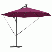 Helloshop26 - Parasol cantilever moderne inclinable jardin 294 x 294 x 248 cm en polyester bordeaux 02_0058761 - aluminium 3000240758508_0