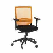 Hjh OFFICE Siège de bureau / Fauteuil de direction PORTO BASE, assise tissu / dossier maille noir / orange - noir polyester 657232
