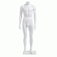 Mannequin Homme Plastique Blanc Sans Tête 168 cm