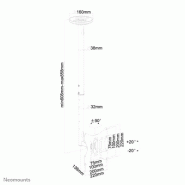 Neomounts FPMA-C060BLACK Support de plafond pour écran de 10-40" - h60-85 cm