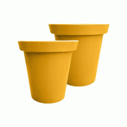 PLAST'UP ROTOMOULAGE Pot de fleurs rond xxl delight 75l- lot de 2 - JAUNEMANGUE - jaune 0637962080421