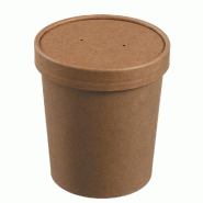 Pot à soupe Ecokraft + couvercle carton laminé naturel 530ml - par 250
