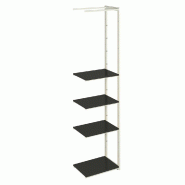 Suite structure Cage blanc 58x40x240cm 4 tablettes blanc