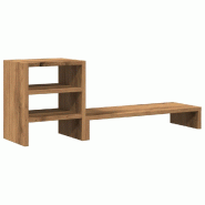 Support de moniteur table meuble bureau et organisateur de bureau bois d'ingénierie marron 02_0044953 - marron Bois massif 3000220438727
