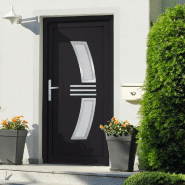 Vidaxl porte d'entrée anthracite 108x200 cm pvc 3187934