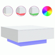 VidaXL Table basse avec lumières LED blanc 80x80x31 cm Modèle Nova Urban - 836588
