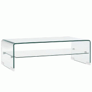 VidaXL Table basse Clair 98x45x31 cm Verre trempé  Modèle Atlas Infinite Prestige - 284745