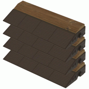 WellHome Combi-Wood - Lot de 4 finitions pour dalles de sol en bois de pin 39x19,5x6 cm, finition mâle - marron PK3663