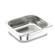Bac GN Gastro 2/3 en Inox - Hauteur 100 mm - Résistant et Empilable - Marque Lacor_0