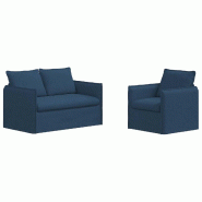 Canapé 2 pcs Bleu 196 x 82 x 85 cm tissu Modèle Apex Pure Pro - Matériau naturel 8721364374164