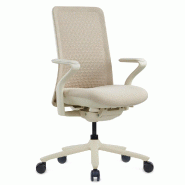 Chaise de bureau / chaise pivotante VERVIO Dossier en tissu maillé 3D / assise en tissu beige hjh OFFICE - beige polyester 790034