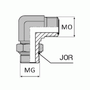 Coudes orientable mâle ORFS x mâle gaz cylindrique 90° - 1"1/4' , 41.91 , 1"11/16' , 42.86