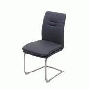 Décoshop26 - Chaise de salle à manger cuisine en tissu gris foncé et acier inoxydable coutures décoratives 04_0002266 - 3000264732690