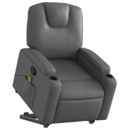 Fauteuil inclinable de massage Gris Similicuir Modèle Xerlonara - 8721012169289
