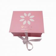 Fermeture pliable de ruban de boîte-cadeau d'emballage cosmétique rose de carton pour des soins de la peau - printedpaper-bags - 29*24*12.5cm