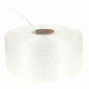 Feuillard textile blanc, largeur 19 mm, longueur 600 m