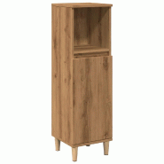 Helloshop26 - Armoire de salle de bain chêne artisanal 30 x 30 x 100 cm rangement optimisé design moderne en bois chêne 02_0051037 - Bois massif 30