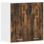 Helloshop26 - Armoire suspendue moderne rangement optimisé 60 x 31 x 60 cm en bois d'ingénierie chêne fumé 02_0048140 - Bois massif 3000235131842