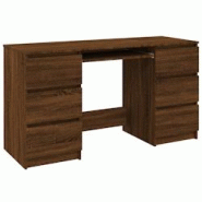 Helloshop26 - Bureau table poste de travail meuble d'ordinateur informatique étude chêne 140 x 50 x 77 cm bois d'ingénierie brun 02_0023620 - 30002 Helloshop26 - Bureau table poste de travail meuble d'ordinateur informatique étude chêne 140 x 50 x 77 cm bois d'ingénierie brun 02_0023620 - 30002