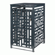 Helloshop26 - Cache-poubelle pour 1 poubelle de 240 L acier galvanisé anthracite 03_0009089 - 3000224501885