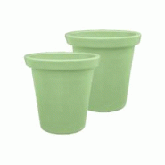PLAST'UP ROTOMOULAGE Pot de fleurs rond xxl delight 420l- lot de 2 - VERTPISTACHE - vert 0637962082654