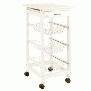 San Ignacio KINVARA- Porte-Légumes à 3 Niveaux en Bois et Métal 76x37x37 cm Blanc - blanc multi-matériau SANR180
