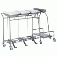 Sclessin 374.774S Chariot Porte-Sacs 3 Sacs Sans Couvercles Professionnel - 374.774S