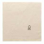 Serviette Ecolabel 2 plis Paper Pack 18G/M2 39x39cm naturel ouate - par 1600
