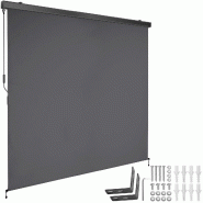 Tectake Store banne verticale ELOISE avec 2 supports muraux - 200 x 250 cm, gris foncé - 406148 - noir polyester 406148