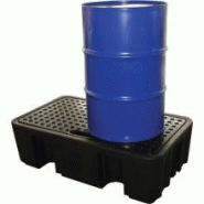 Bac de rétention PE recyclé - 2 fûts 220L - caillebotis, 250L Bac de rétention PE recyclé - 2 fûts 220L - caillebotis, 250L