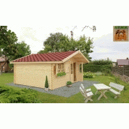 Chalet en bois plain-pied laurier 20 / madrier 44 mm / 20 m² / en kit / toit double pente