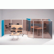 Cloisons amovibles - hauteur 1600mm - tissu 012T et verre acrylique - ossature aluminium anodisé Cloisons amovibles - hauteur 1600mm - tissu 012T et verre acrylique - ossature aluminium anodisé