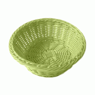 Corbeille effet osier Ø20x8cm polypropylène vert anis - par 12