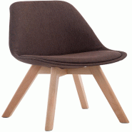 Décoshop26 - Chaise de salle à manger x1  design scandinave en tissu marron et piètement à 4 pieds en bois clair 10_0003273 - marron Bois massif 3