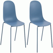 Décoshop26 - Lot de 2 chaises de jardin en plastique bleu et cadre robuste à quatre pieds en acier 10_0007495 - bleu acier 3000266139985 Décoshop26 - Lot de 2 chaises de jardin en plastique bleu et cadre robuste à quatre pieds en acier 10_0007495 - bleu acier 3000266139985