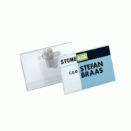 Durable Badge avec pince combinée, plastique, transparent, 90 x 54 mm, 5 pièces - transparent 8610 19