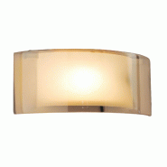 Fabas Luce Applique Murale Alide 34 Cm Avec Structure En Métal Et Verre Ambré, Douille E27 40 W Ip20 - Design Élégant Et Moderne Pour Les Intérie