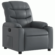 Fauteuil inclinable Gris Similicuir Modèle Kervanel - 374136