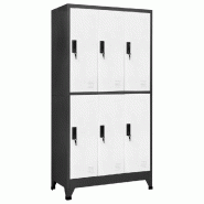 Helloshop26 - Armoire à casiers moderne avec compartiments verrouillables 90 x 45 x 180 cm en acier anthracite 02_0047013 - acier 3000234545503