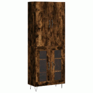 Helloshop26 - Buffet bahut commode armoire meuble de rangement organisateur cuisine salle de séjour salon haut 69,5 x 34 x 180 cm 02_0033508 - verre